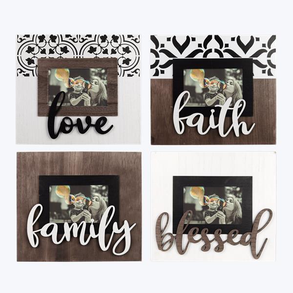 Wood Photo Frame with Life Letters