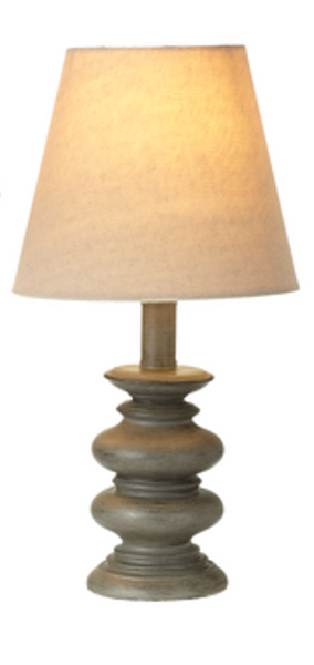 Distressed Gray Mini Accent Lamp- Spindle