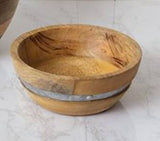 Wood Bowl with Metal Embellishments- Small