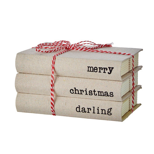 Merry Christmas Darling Stacked Books