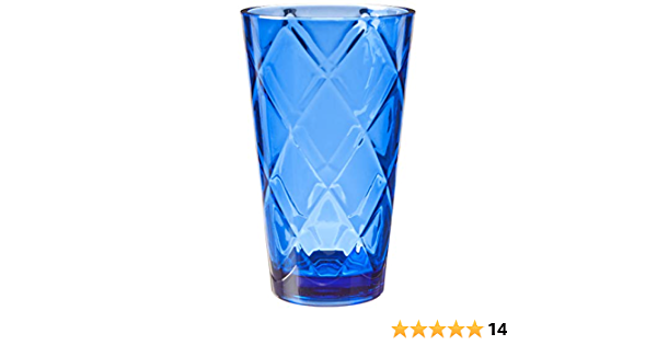 Cobalt Clear Diamond Acrylic Ice Tea Glass