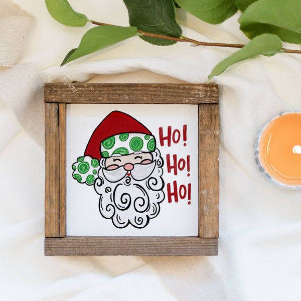 Ho Ho Ho Santa, Christmas Decor, Wood Sign 6x6