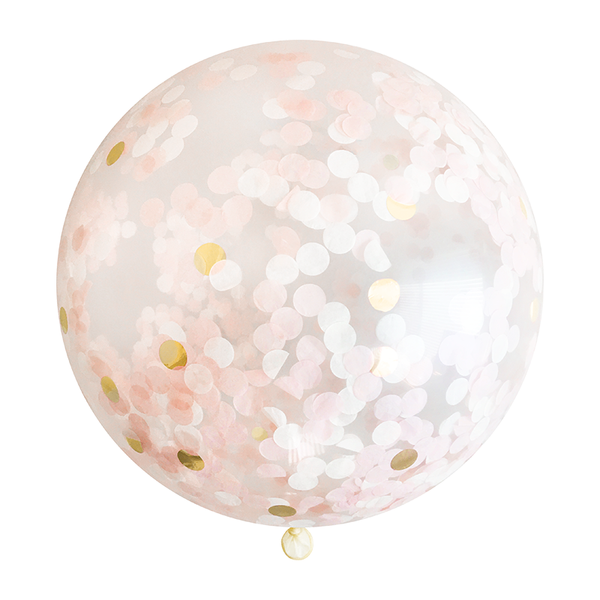 Jumbo Confetti Balloon - Blush & Gold