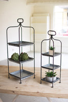 Tall Metal Display Stands with Galvanized Trays