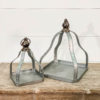 GALVANIZED OPEN PYRAMID LANTERN  2 SIZES