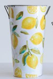 Large Tin Bucket - Lemon Print