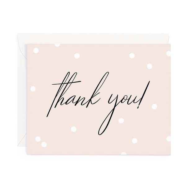 Thank You Card - Blush Confetti Dot