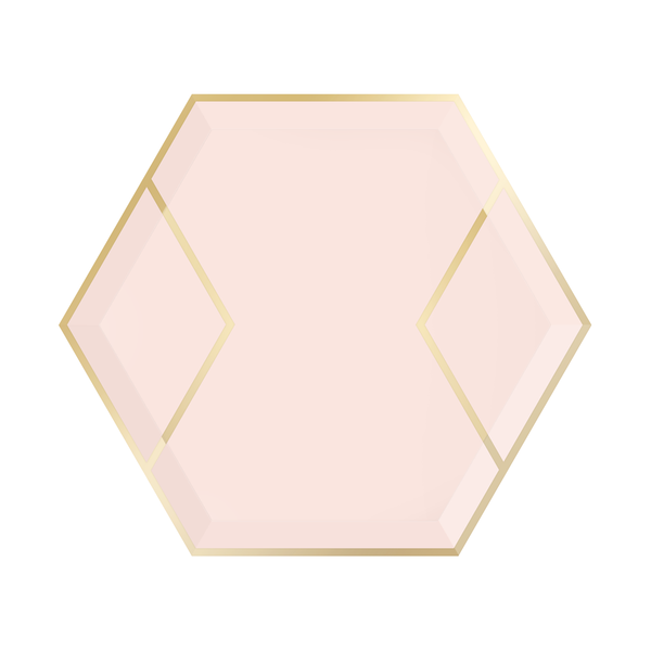 Paper Plates - Hexagon - Blush & Gold