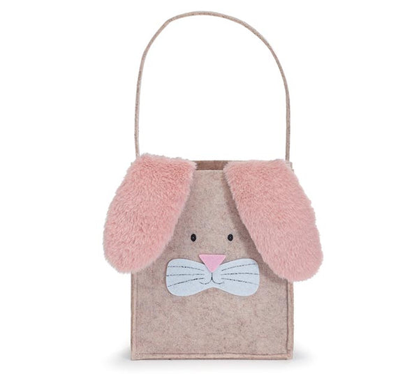 NATURAL FELT BUNNY BAG WITH PINK EARS