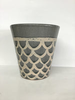 Gray & White Mermaid Scale Vase