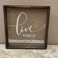 Live Simply Framed Sign