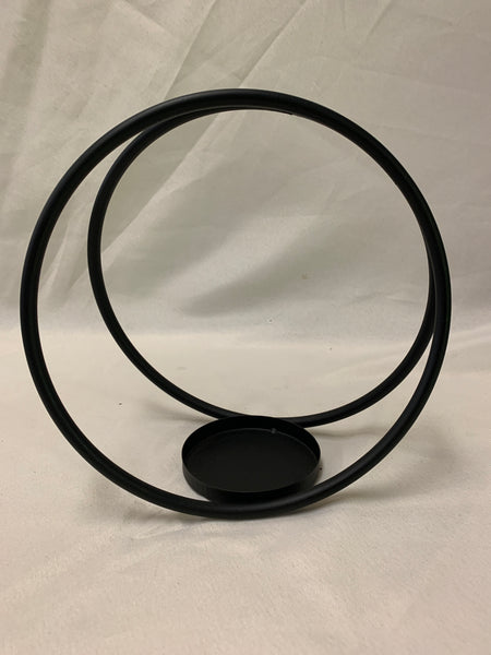Black Double Loop Candle Holder- Medium