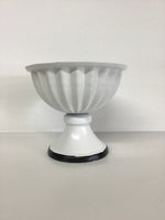 Small White Metal Urn- Short