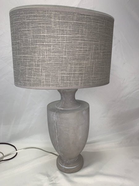 Concrete Urn Lamp with Oval Shade