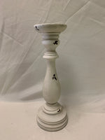 Antique Plaster-Look Candlestick- Medium