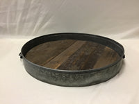 Tin and Wood Barkeepers Tray- Large