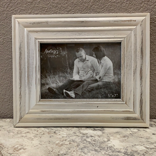 White Distressed Picture Frame