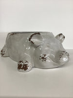 Ceramic Piggy in the Mud Planter- White