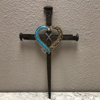 Nail Cross with Heart in Middle