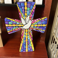 RT Stained Glass Dove Cross