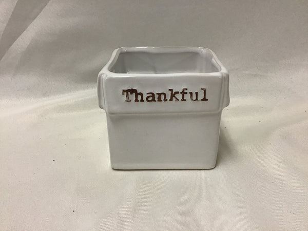 Small Cube "Thankful" Container