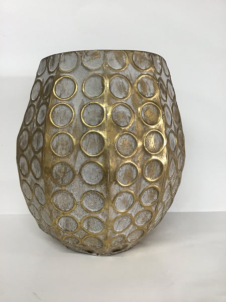 Gold Metal Circle Vase