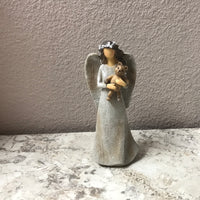 Resin Angel Holding Teddy Bear