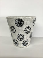 Crackled Black & White Mandala Pot