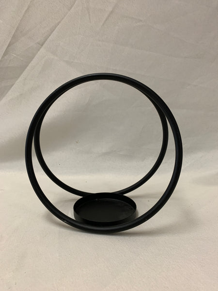 Black Double Loop Candle Holder- Small