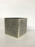 Black & Cream Woven Cube Planter