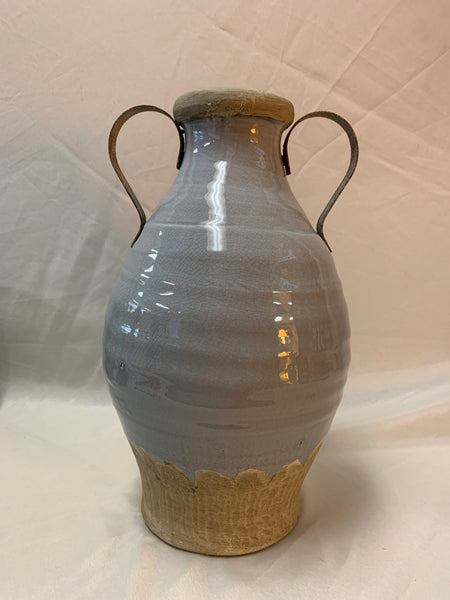 POTTERY-ANTIQUE VASE WITH HANDLES