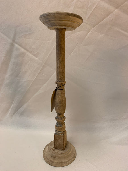 Found Wood Candlestick- Large
