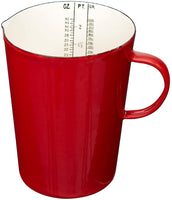 Enameled Pitcher with Measurements, Red