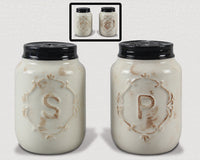 CERAMIC MASON JAR S/P SET