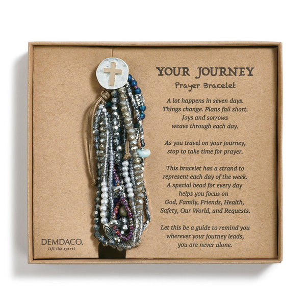 Gray Your Journey Prayer Bracelet