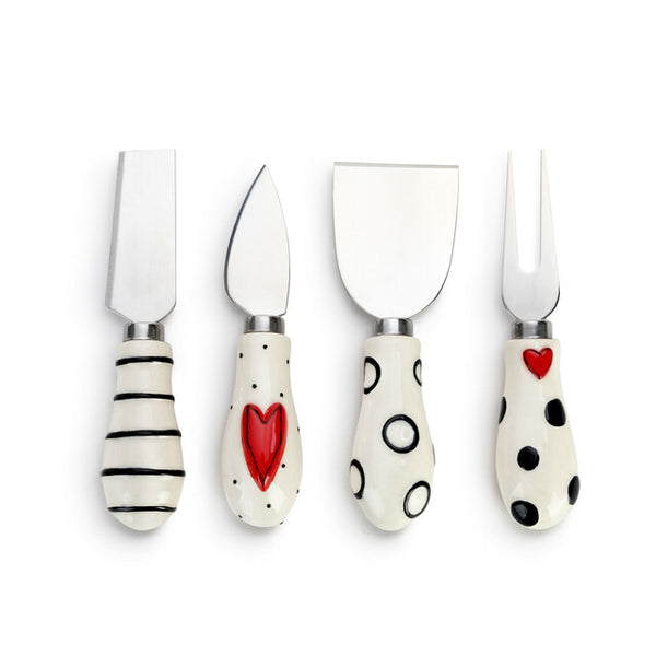 Red Heart Cheese Knives
